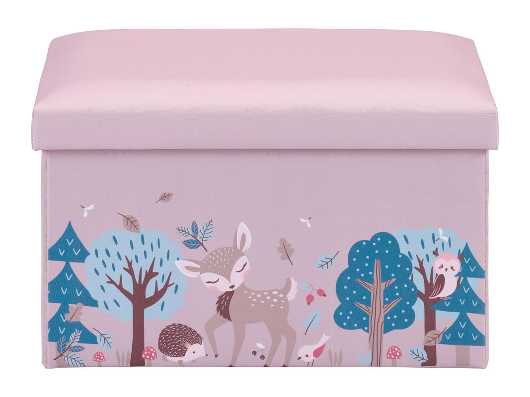 LIVARNO Sitztruhe mit Waldtiermotiv in Pink für das Kinderzimmer, B/T/H: 40 x 30 x 30 cm - Bild 3