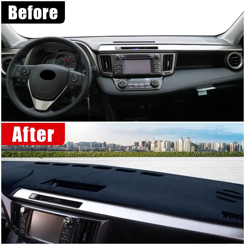 YaLumei Dashboard Abdeckung für Toyota RAV4 XA40, Sonnenschutz Anti-UV Matte, Schwarz - Bild 2