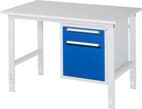 Rau Arbeitstisch Tom KM05 höhenverstellbar, Farbe: grau/weiß, B/T/H: 125 x 80 x 76-108 cm - Bild 1