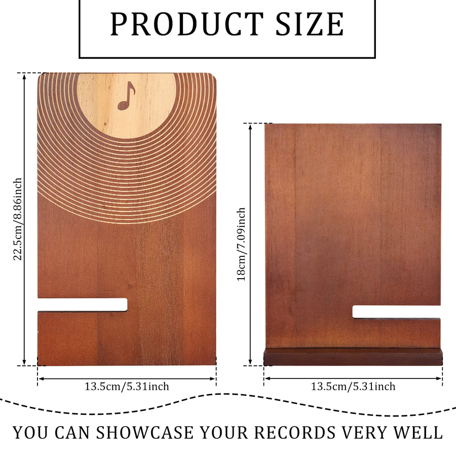 everso Wandhalterung für Schallplatten aus Holz im Retro-Design, Braun - Bild 2