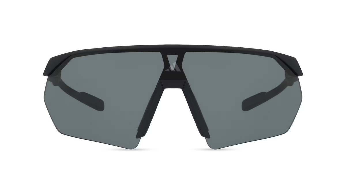 adidas SP0076 Sonnenbrille Damen, Halbrand, Oval, Kunststoff, schwarz, grau - Bild 1