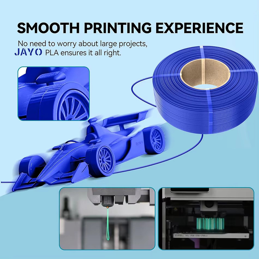 JAYO PLA Plus Filament 1,75 mm für FDM 3D-Drucker, Weiß, 5 Rollen Nachfüllfilament für wiederverwendbare Spulen und Bambu Lab kompatibel - Bild 3
