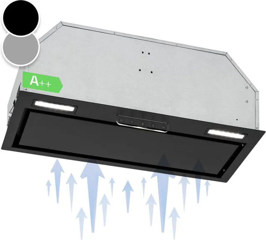 Klarstein Camila Dunstabzugshaube Einbau, Breite: 70 cm, Edelstahl Schwarz, 380 m³/h, LED Touch - Bild 2