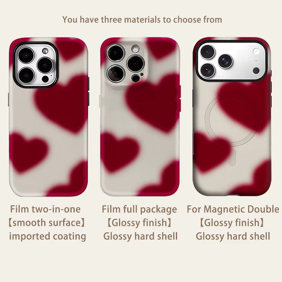 Crimson Heart Glow Handyhülle für iPhone 17 16 15 14 13 Pro Max Plus – Magnetische robuste zweilagige Schutzhülle - Bild 2
