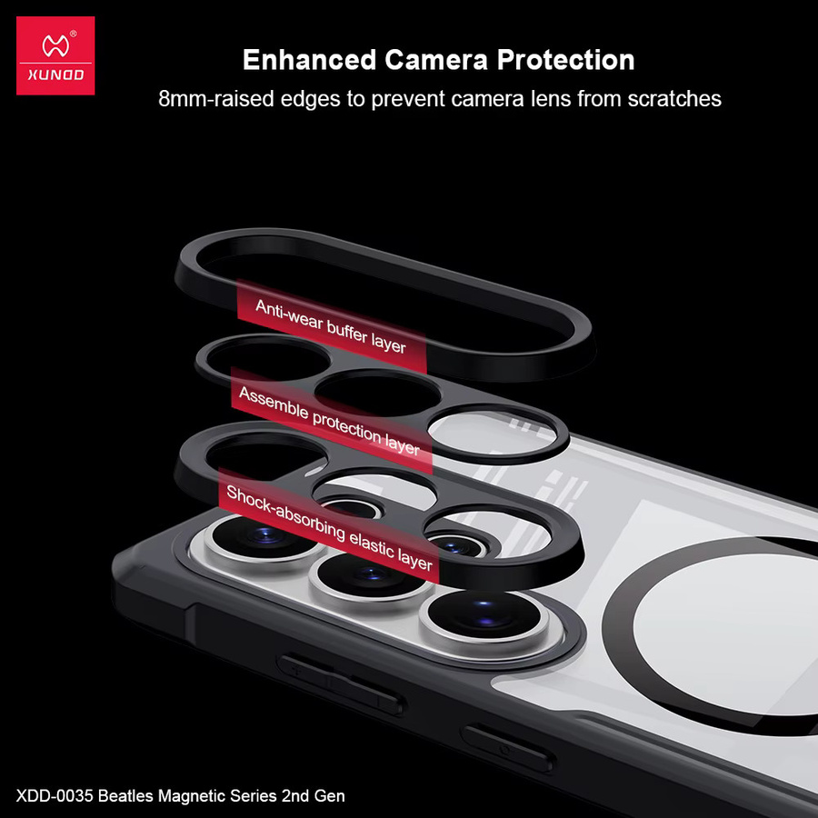 Xundd Magnetring-Hülle für Samsung Galaxy S25, S26 Ultra und S26 Plus mit Kameraschutz, Airbag Stoßfester Schale und 360 Grad Schutz sowie Spin-Halter - Bild 4