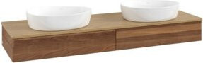 V&B Waschtischunterschrank Antao ohne Frontstruktur mit Beleuchtung in Warm Walnut/Braun, B: 160 cm, T: 50 cm - Bild 1