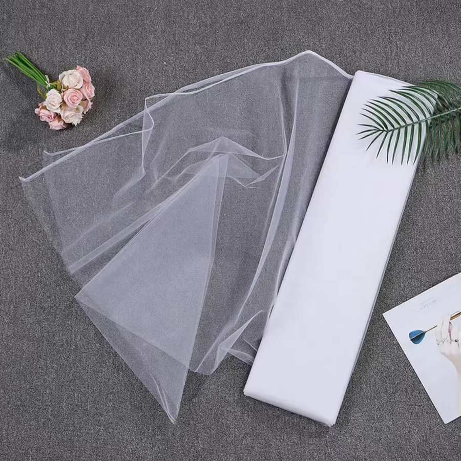 Weißes Tüllstoffband als Rolle für Tutu, Rock, Dekoration und Blumenverpackung - Bild 3