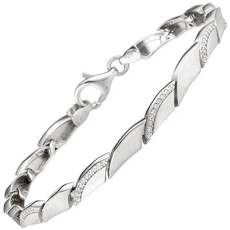 Colfem Armband 925 Sterling Silber, 80 Zirkonia, 19 cm - Bild 1