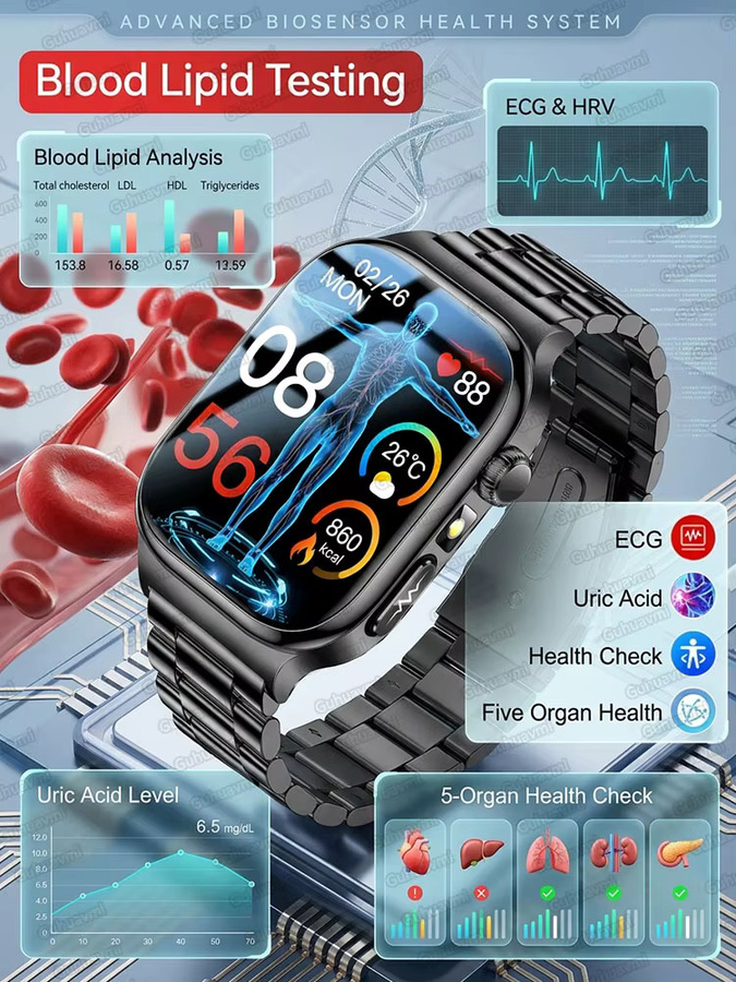TAVYU Smartwatch, Schwarz, Herren - Bild 5