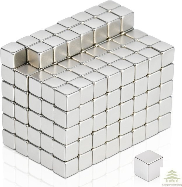 Seltenerd-Magnete in Silber für Kühlschrank, Whiteboard und Bastelarbeiten, B/T/H: 5 x 5 x 5 mm - Bild 1