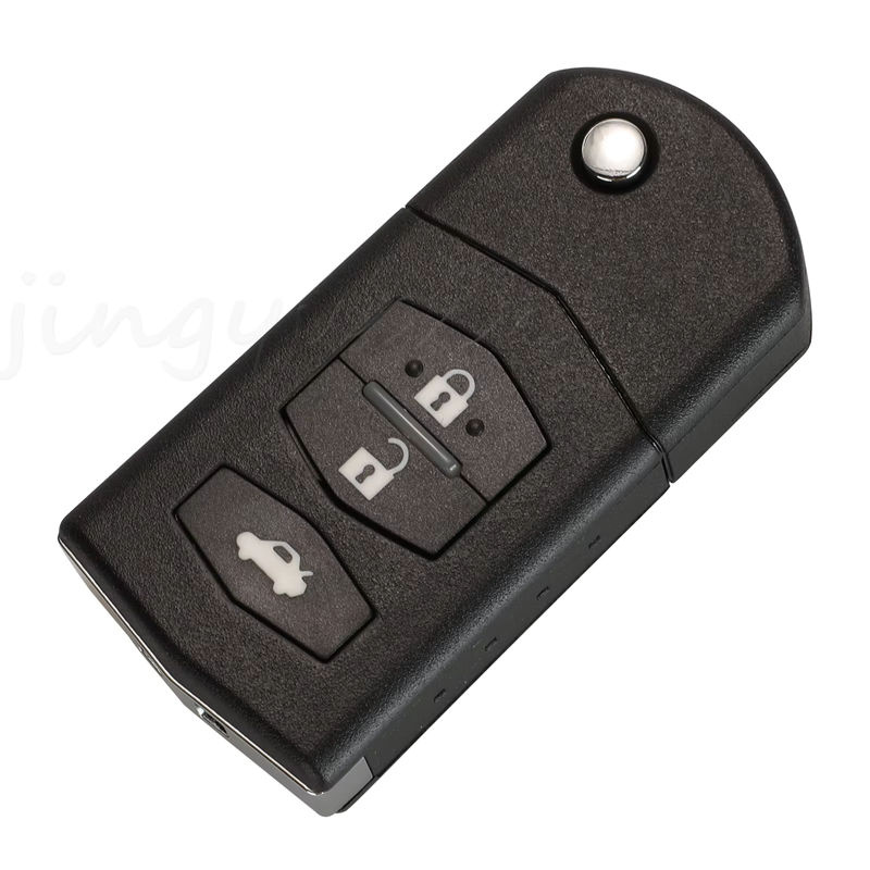 JYQ Flip Fernbedienung Auto Schlüssel 433 MHz mit 4D63 Chip für Mazda 3 6 M3 M6 Schwarz - Bild 3
