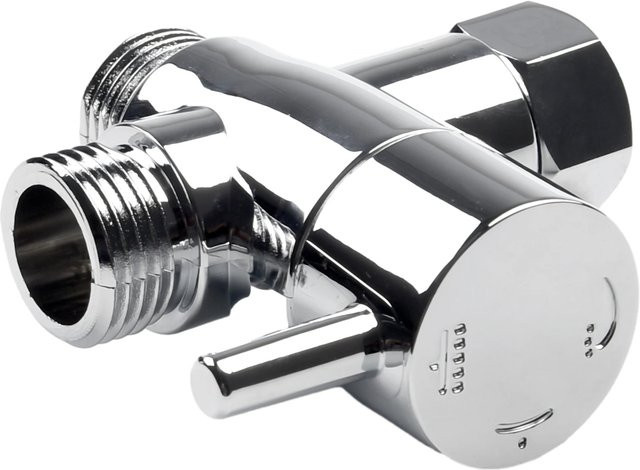 3-Wege-Duschkopf-Umstellventil mit Drei-Funktionen-Schalteradapter für G1/2 Anschluss, Badezimmerzubehör in Silber und Multicolor - Bild 1