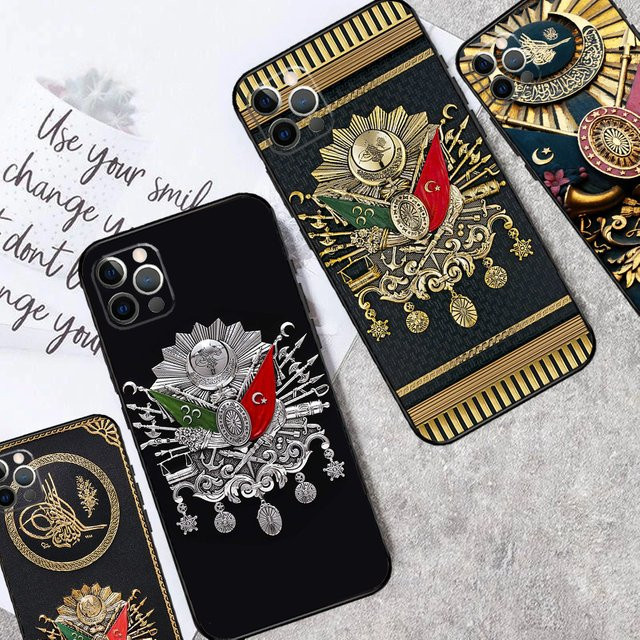 Stoßfeste Handyhülle mit Osmanisches Reich Wappen für Apple iPhone Modelle in Schwarz - Bild 1