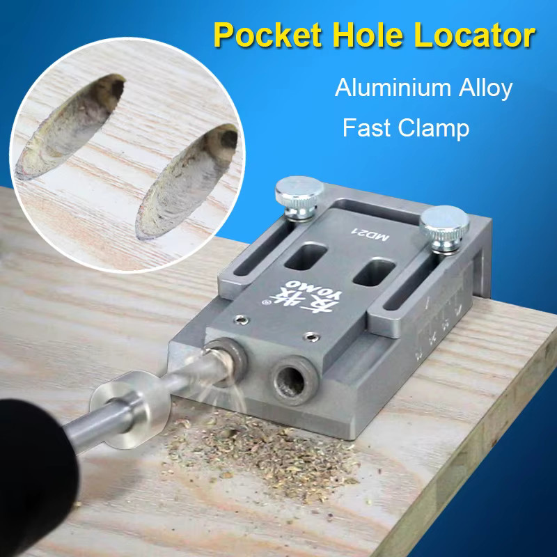 YOMO Upgrade Pocket Hole Jig Kit System mit 9 mm Bohrer-Set und Schraubendreher-Bit in Silber - Bild 3