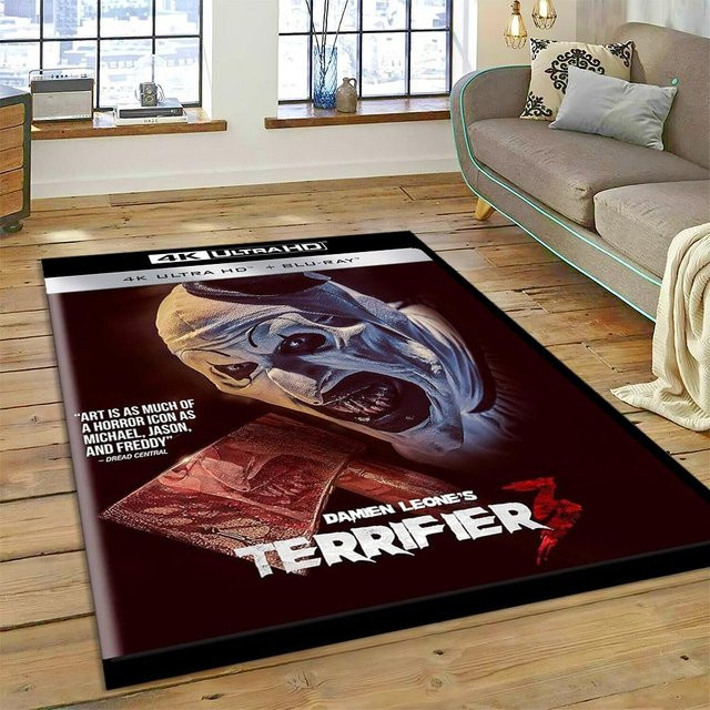 Karpetti 3D Terrifier 3 Horror Clown Teppich, Waschbarer Polyester Fußmatte für Wohnzimmer und Schlafzimmer, B/B: 70 x 100 cm, Mehrfarbig - Bild 1