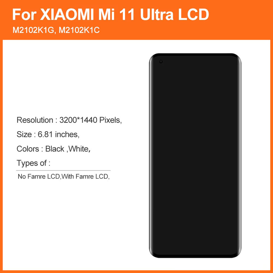 Xiaomi 11 Ultra Super AMOLED Display mit Touchscreen Digitizer Montage Ersatz für M2102K1G M2102K1C - Bild 2