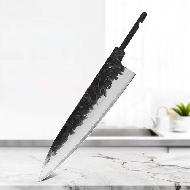 DASHWAY Japanisches Utility-Küchenmesser aus Verbundstahl mit Full Tang und 5,5 Zoll Klinge in Silber - Bild 1