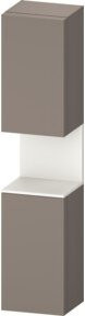 Duravit Hochschrank Qatego in Grau Matt mit Glastüren und LED-Beleuchtung, B/T/H: 40 x 36 x 176 cm - Bild 1