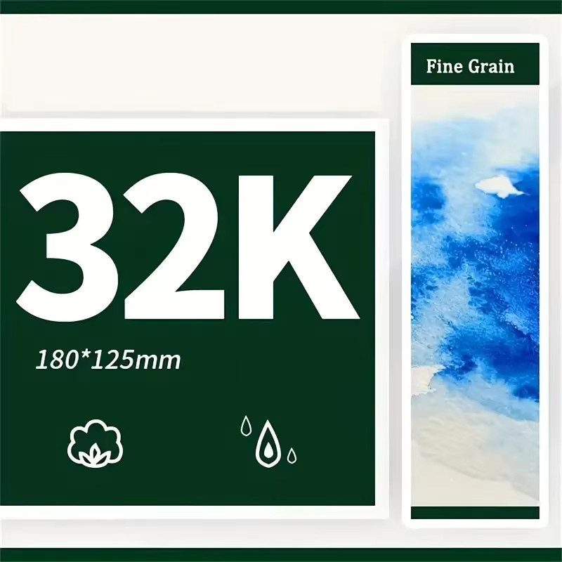 20 Blatt strukturiertes Aquarellpapier aus 100 % Baumwolle, säurefrei, weiß, B: 11,9 cm, H: 17,8 cm - Bild 2