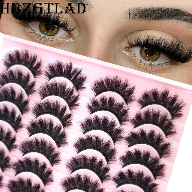 3D Faux Nerz Falsche Wimpern, Black, 14 Paar, Natürlich, Unisex - Bild 1