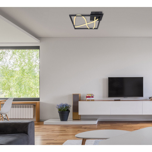 GLOBO LIGHTING LED Deckenleuchte aus Metall in Schwarz, B/T/H: 41,7 x 41,7 x 5,1 cm, 22 W - Bild 2