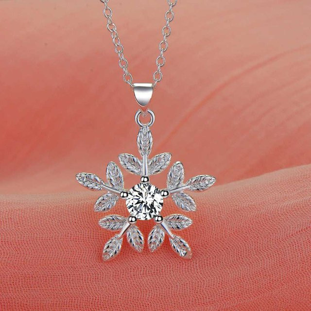 SAY Halskette, Schneeflocken-Anhänger, 925 Silber, Zirkonia, Damen - Bild 1