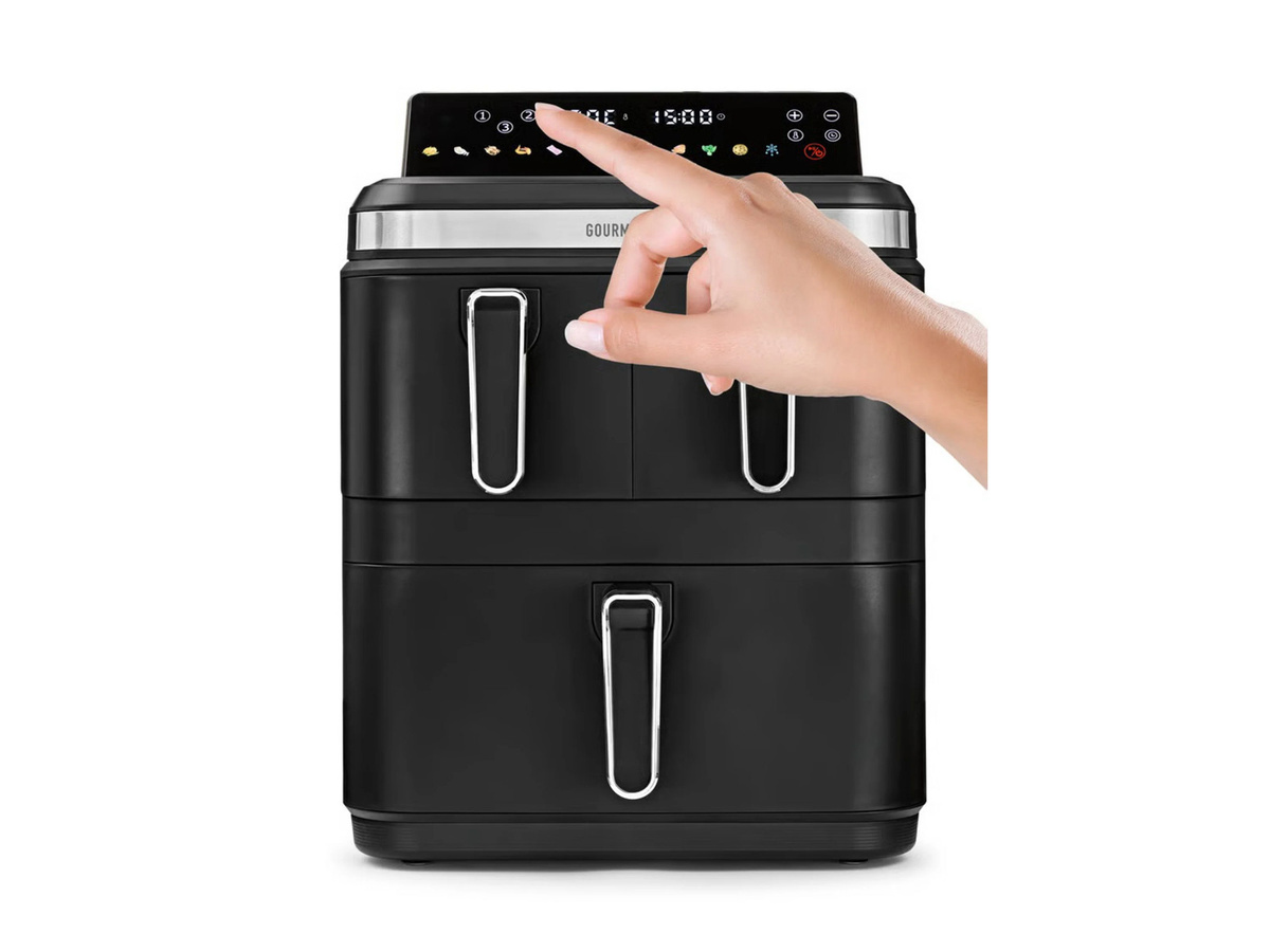 GOURMETMAXX FryUp3 Vertikale 3-Kammer-Heißluftfritteuse mit Dual Zone und Digital Display, Schwarz, 17 l - Bild 2