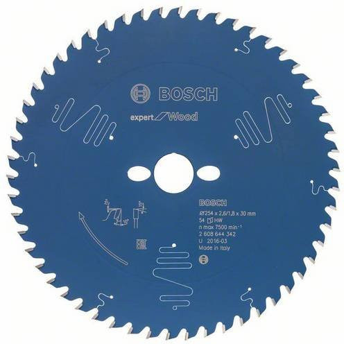 Bosch Expert for Wood Kreissägeblatt mit 54 Zähnen, Durchmesser: 254 mm, Bohrung: 30 mm, Dicke: 1,8 mm, blau - Bild 1
