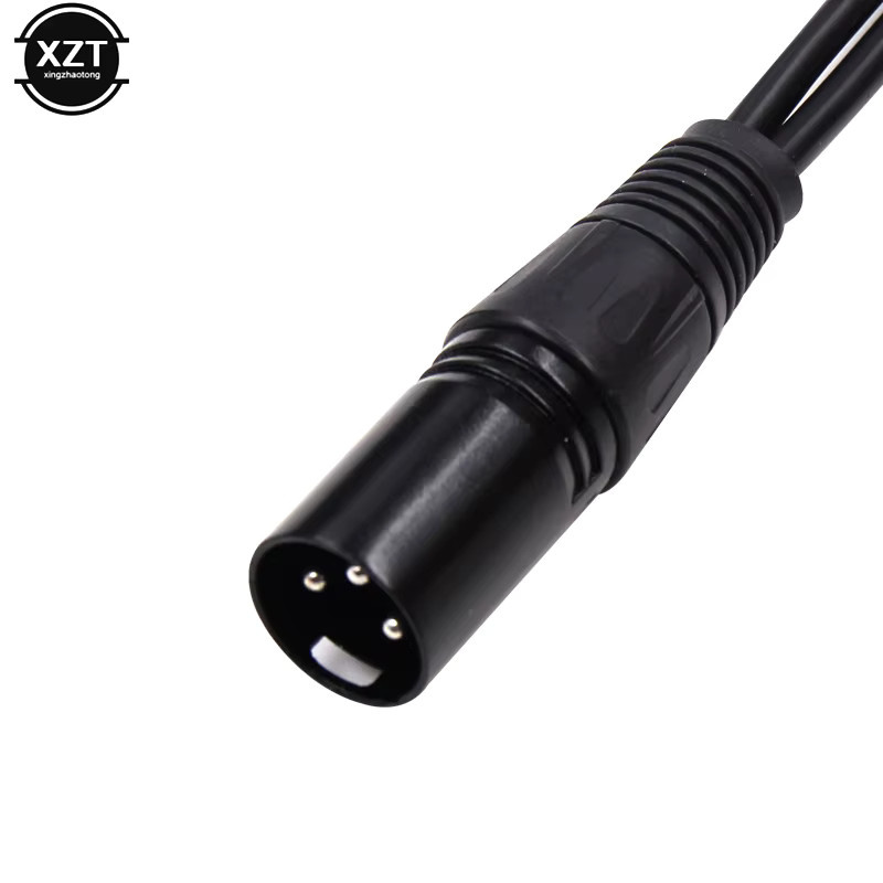 WYMECT 3-Pin XLR Stecker auf Dual Weibliche Jack Y Splitter Adapter Verlängerung für Mikrofon und DJ Equipment, Schwarz - Bild 3