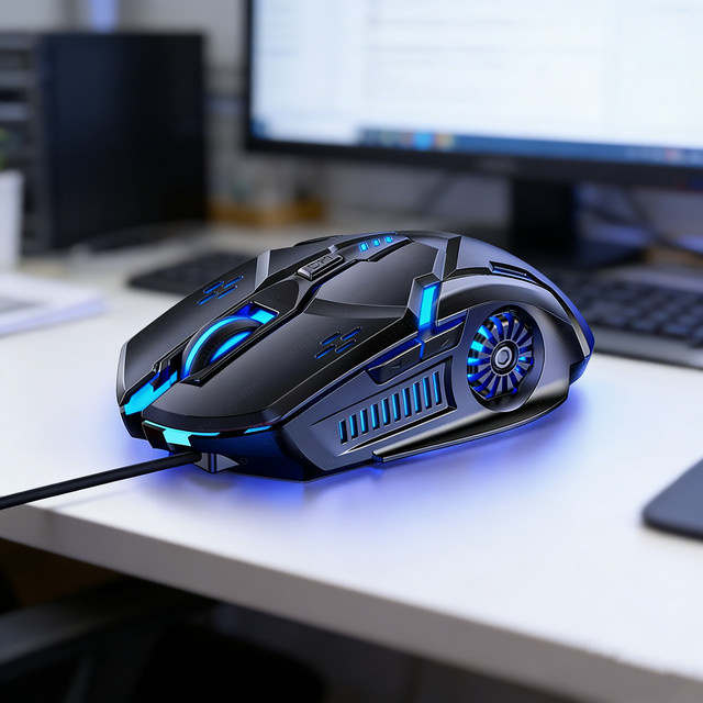 HXSJ G5 Mute Gaming-Maus mit RGB-Beleuchtung, mechanisch, 3200 DPI, 6 Tasten, Weiß - Bild 1