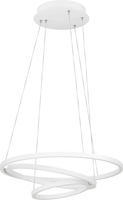 Eglo LED-Pendelleuchte Lobinero-Z CCT in Weiß, ringförmig mit Fernbedienung und Dimmer, Durchmesser: 61 cm - Bild 1