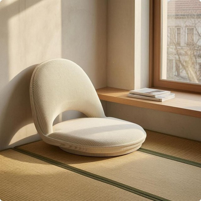 Klappbarer Bodenstuhl mit verstellbarer Rückenlehne von Binchi Outdoor Product in Beige - Bild 1