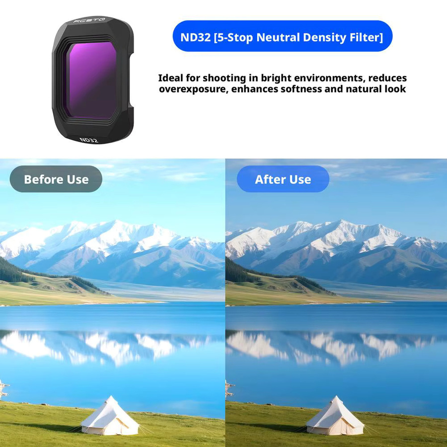Magnetisches Linsenfilter-Set für DJI Osmo Pocket 4 mit UV CPL und einstellbaren ND2-32 Filtern in Schwarz - Bild 6