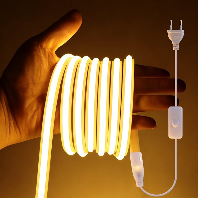 Rybakov COB LED Streifen Weiß Wasserdicht mit EU-Stecker für Küche und Garten - Bild 1