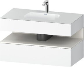 Duravit Einbauwaschtisch-Möbel-Set Qatego in Weiß mit Konsolen-Waschtischunterbau, B/T/H: 100 x 55 x 60 cm - Bild 1