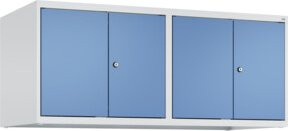 C+P Aufsatzschrank Classic PLUS mit 4 Abteilen und Zylinderschloss, B/H/T: 50 x 120 x 50 cm, Lichtgrau/Fernblau - Bild 1