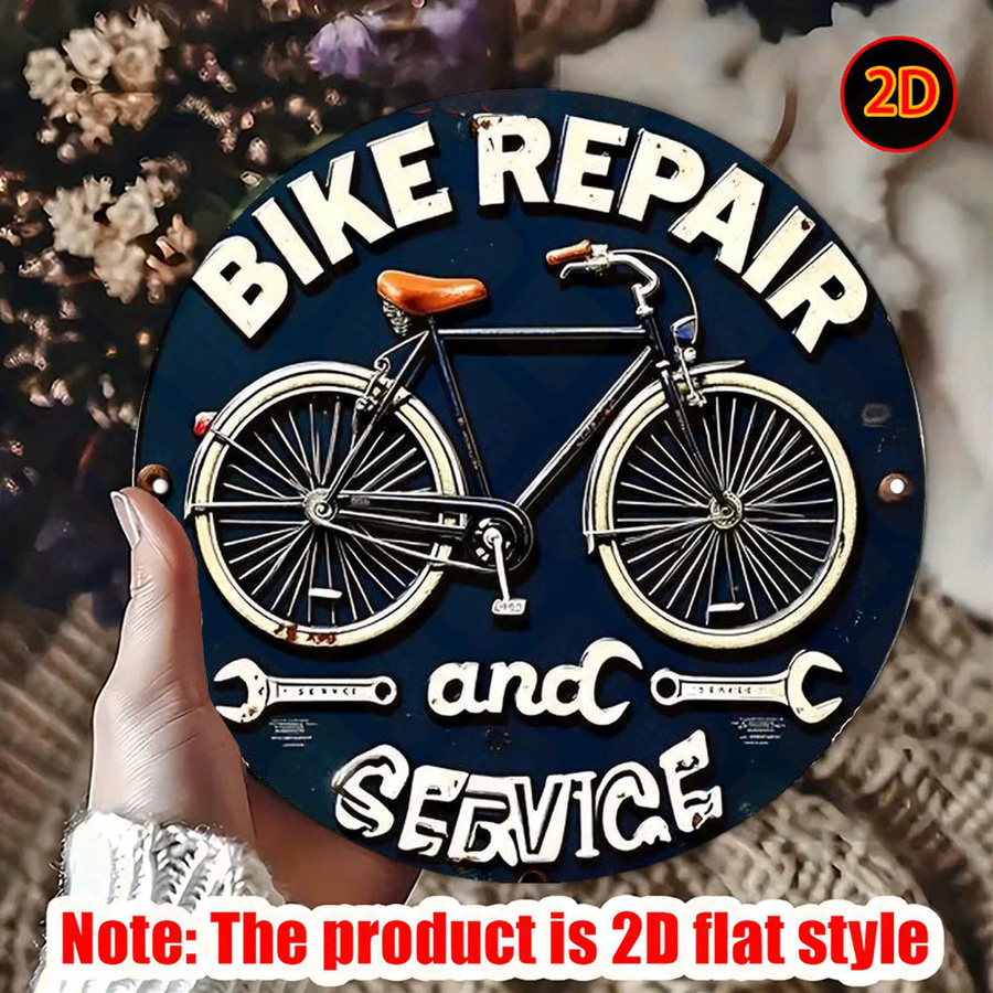 Rundes Metallschild Potdemiel Vintage Cycling Dream aus Aluminium für die Wandgestaltung, Durchmesser: 20 cm - Bild 2