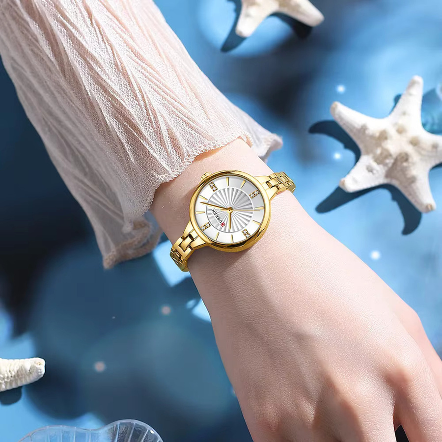 CURREN Armbanduhr, Quarzuhr, Edelstahl, Blau, Damen - Bild 4