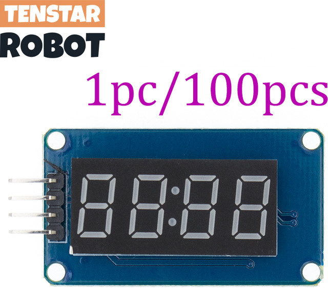 TENSTAR TM1637 4-Bit Digital-LED-Anzeigemodul mit 7-Segment 0,36 Zoll Anzeige in Rot - Bild 1