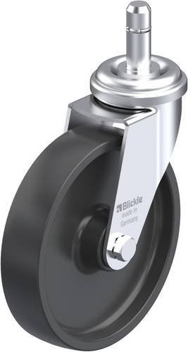 Blickle LRA-POA 102G-ES Lenkrolle aus verzinktem Stahl und Kunststoff, Rad-Durchmesser: 100 mm, Tragfähigkeit: 70 kg, Farbe: Schwarz/Grau - Bild 1