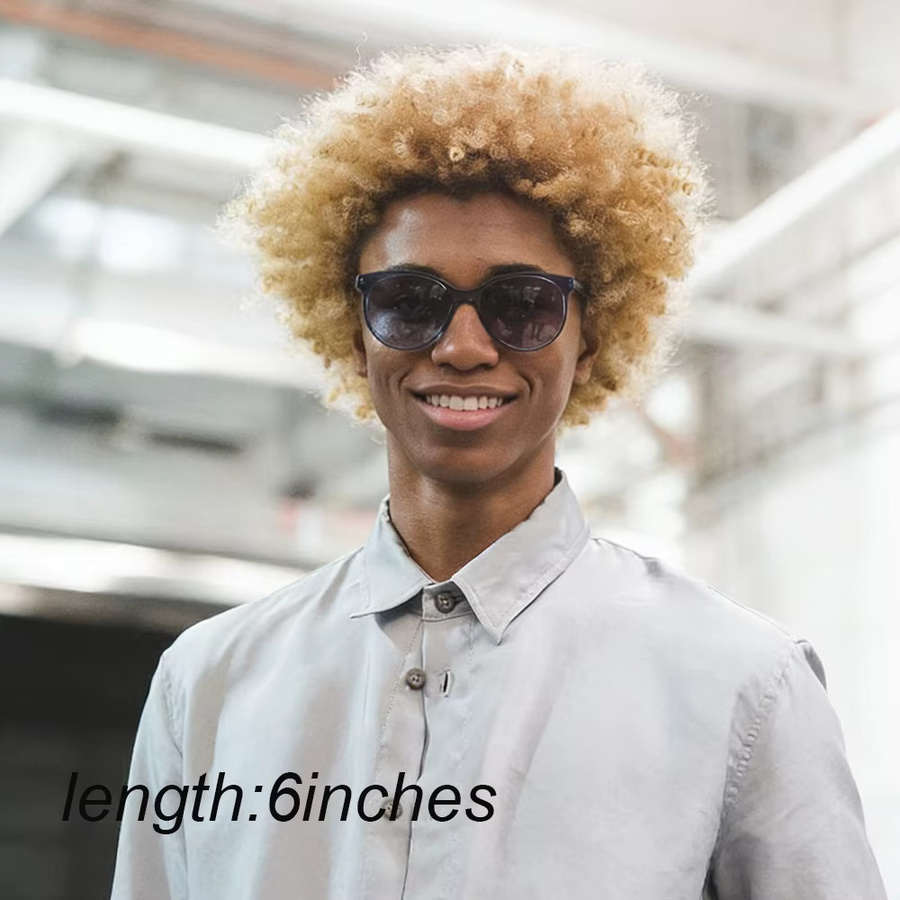 OYM HAIR Afro-Perücke, lockig, Remy-Echthaar, 15,2 cm, 180 % Dichte - Bild 5