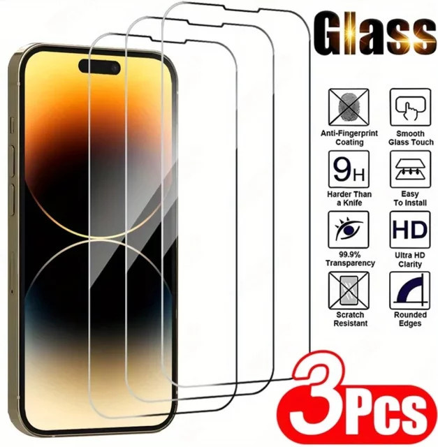 3er-Set DIXSG Panzerglas Display Schutzfolie für iPhone 11 bis iPhone 17 Pro Max, transparent - Bild 1