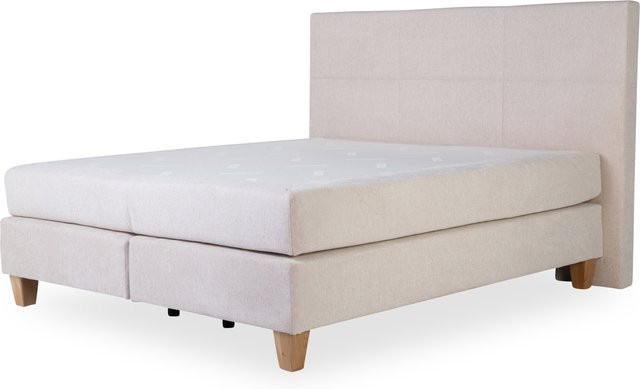 Boxspringbett Rolf Weber WESTERAU in Beige und Braun mit Taschenfederkern und Fichtenrahmen, B/T: 180 x 200 cm - Bild 1