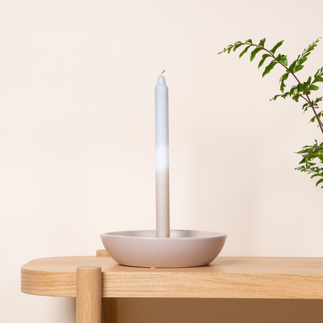 Keramik Kerzenschale für Stabkerzen von BLUME2000 in Beige - Bild 1