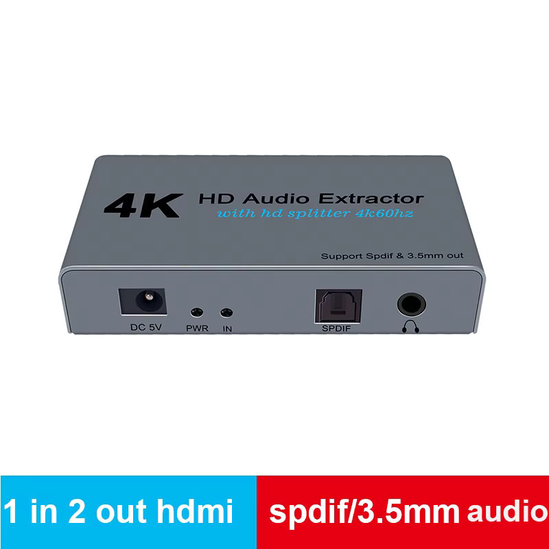 Wiistar 4K HDMI Audio Extraktor 5.1 HD-Splitter mit optischem TOSLINK SPDIF und 3,5mm Klinkenanschluss - Bild 4