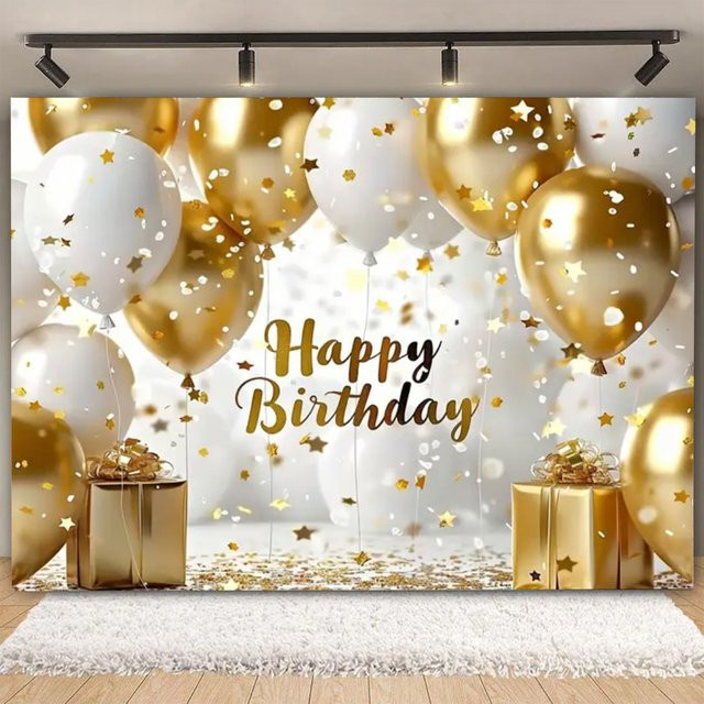 VIKAMA Wandteppich Platin als Party-Hintergrund für Geburtstag und Jahrestag, B/H: 70 x 70 cm - Bild 1