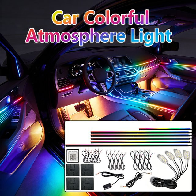 WUMFIRE RGB LED Auto Ambientebeleuchtung mit App-Steuerung und Neon-Flex-Acrylstreifen in Multicolour - Bild 1