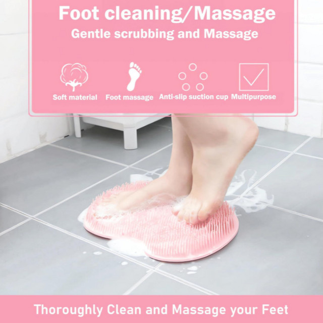 Dusch-Fuß- und Rückenschrubbermatte, Silikon-Massage-Fußreiniger, Unisex - Bild 1