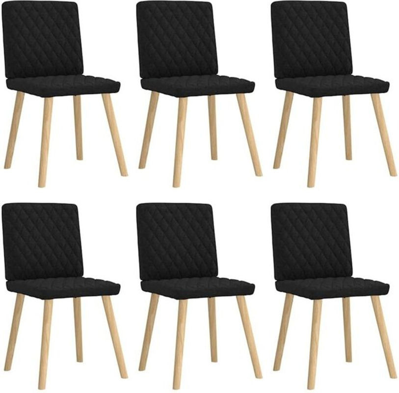 6er Set moderne Esszimmerstühle aus Stoff in Schwarz von Vidaxl - Bild 1