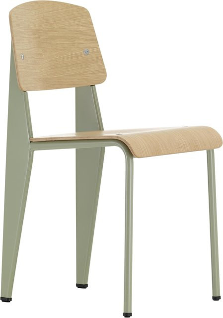 Vitra Standard Stuhl aus Massivholz und pulverbeschichtetem Metall in Green - Bild 1